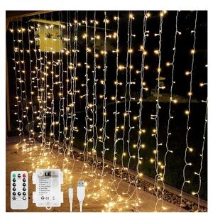 Warm White D Curtain String Lights